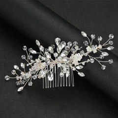 baroque alloy flower rhinestone hair comb bride accessories wholesale 