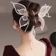 Fashion handmade silk yarn butterfly hairpin bride hair accessories 2 set
