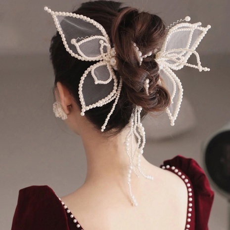 Fashion handmade silk yarn butterfly hairpin bride hair accessories 2 set's discount tags