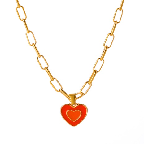 fashion peach heart pendant oil drop pendent alloy clavicle chain's discount tags