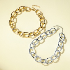 punk style simple thick chain single layer alloy necklace female