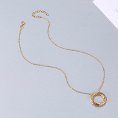 fashion geometric circle pendent alloy collarbone chain necklace