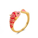 fashion copper fish shape colorful drop oil opening geometric rings wholesalepicture10