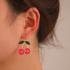 Fashion cute fruit sweet cherries alloy earrings female