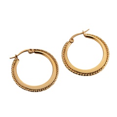 Pattern Round Jewelry Simple Fashion Women's Stainless Steel Ear Hoop 