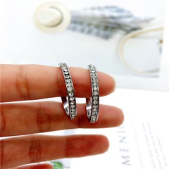 big hoop rhinestones fashion female full diamond titanium steel earrings