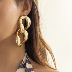 fashion simple geometric irregular chain shape resin drop earrings