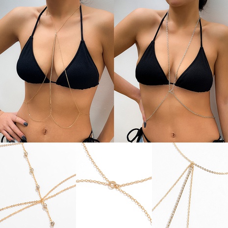 fashion sexy beach diamond bra chain claw chain body chain's discount tags
