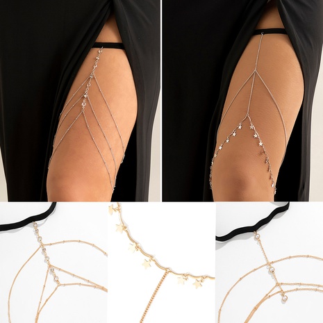 fashion sexy imitation pearl leg ring alloy body chain's discount tags