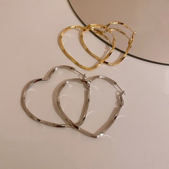 fashion simple heart-shaped simple alloy hoop earrings