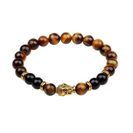 bracelet tête de bouddha agate pierre volcanique style ethnique's discount tags