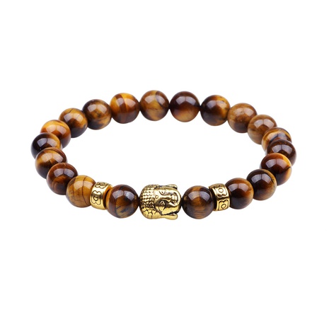 Bracelet de perles de bouddha élastique perlé d'agate de pierre volcanique de 8 mm's discount tags