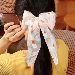 New fashion streamer silk scarf long knotted ponytail hair accessories