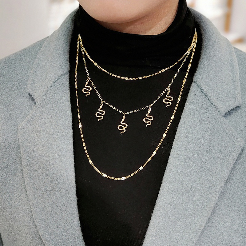 fashion snake necklace creative multilayered alloy necklace female 