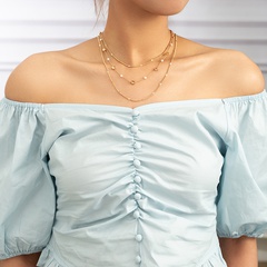 fashion simple pentagram pendant multi-layer necklace
