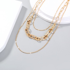 punk style metal chain multi-layer necklace