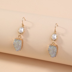 fashion baroque pearl simple retro alloy cluster earrings women