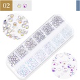 Paquete de 12 de decoracin de uas de diamantes de imitacin de color de manicura de taladro de fondo planopicture9