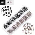 Paquete de 12 de decoracin de uas de diamantes de imitacin de color de manicura de taladro de fondo planopicture21