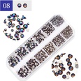 Paquete de 12 de decoracin de uas de diamantes de imitacin de color de manicura de taladro de fondo planopicture14