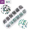 Paquete de 12 de decoracin de uas de diamantes de imitacin de color de manicura de taladro de fondo planopicture19