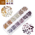 Paquete de 12 de decoracin de uas de diamantes de imitacin de color de manicura de taladro de fondo planopicture16
