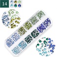 Paquete de 12 de decoracin de uas de diamantes de imitacin de color de manicura de taladro de fondo planopicture17