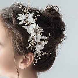fleur de marie peigne  cheveux simple tte fleur millet perle perle noeud accessoires de mariagepicture10