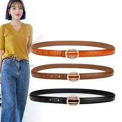 Leather Women's Casual Decorative Jeans Simple Cowhide Belts