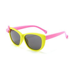 fashion circle frame bows contrast color Children's Sunglasses