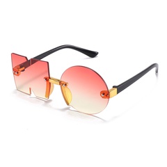 cute gradient color letter shape children's new sunglasses