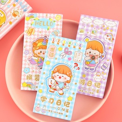 Cute three-fold note set cartoon material decorative stickers