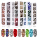 Paquete de 12 de decoracin de uas de diamantes de imitacin de color de manicura de taladro de fondo planopicture3