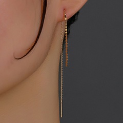 bijoux en cuivre simples boucles d'oreilles longues gland simple coréen