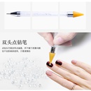 stylo de manucure simple  double tte en acier inoxydable  cire blanche de couleur uniepicture8