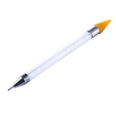 stylo de manucure simple  double tte en acier inoxydable  cire blanche de couleur uniepicture11