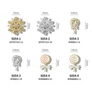 Nagel Zirkon Lollipop Gold und Silber Schneeflocke drehbare mikroeingelegte Zirkoniumnagel Dekorationpicture5
