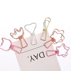 stationery special-shaped metal tail office learning storage hollow text file clip