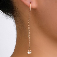 Fashion new hollow copper micro-set zircon lantern pendant tassel pierced earrings