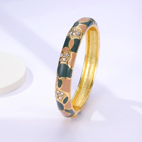 ethnic style enamel rhinestone plating 18K gold alloy bracelet's discount tags