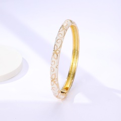 creative ethnic style enamel electroplating 18K gold white alloy bracelet