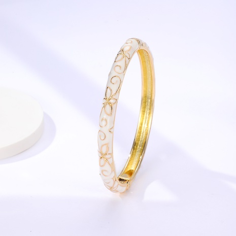 creative ethnic style enamel electroplating 18K gold white alloy bracelet's discount tags
