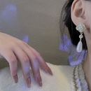 Fashion camellia fashion retro pearl flower alloy earrings femalepicture12