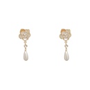 Fashion camellia fashion retro pearl flower alloy earrings femalepicture13