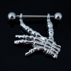 bijoux de ponction d'anneau de sein en forme de paume de galvanoplastie en acier inoxydable en gros