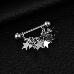 medical puncture jewelry titanium steel five-pointed star piece nail ring wholesale