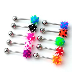 Fashion Ball Stainless Steel Body Piercing Jewelry Silicone Tongue Ring