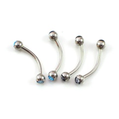 Medical titanium steel long rod ear bone umbilical belly ring