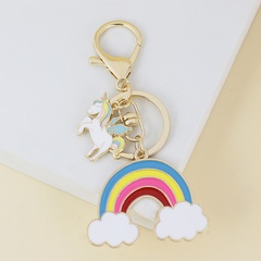 Korean women's cute rainbow cloud keychain bag pendant small gift