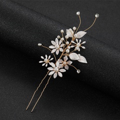 Mode Braut handgemachte Kopfschmuck Blume einfache U-förmige Haarnadel